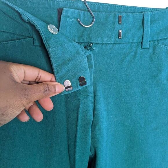 Mossimo Pants Straight leg business casual cotton blend size 2 Teal Green - Picture 4 of 11
